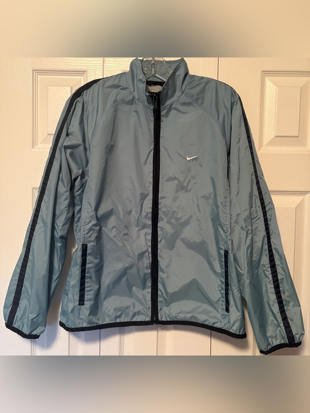 Vintage Nike 90s Sky Blue Navy Windbreaker Track Jacket Medium M